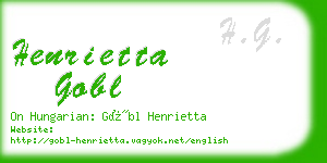 henrietta gobl business card